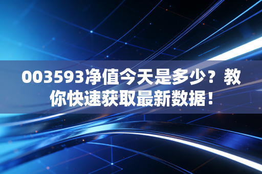 003593净值今天是多少？教你快速获取最新数据！