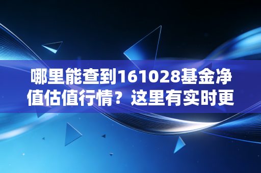 哪里能查到161028基金净值估值行情?这里有实时更新的数据!