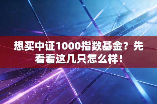 想买中证1000指数基金?先看看这几只怎么样!
