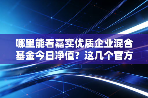 哪里能看嘉实优质企业混合基金今日净值?这几个官方渠道最靠谱!