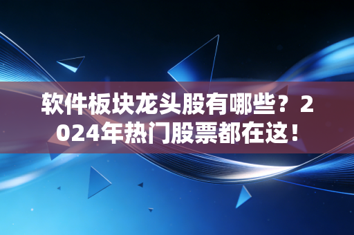 软件板块龙头股有哪些？2024年热门股票都在这！