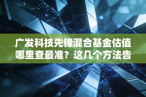 广发科技先锋混合基金估值哪里查最准？这几个方法告诉你！