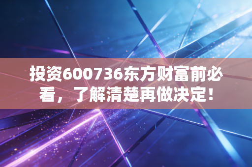 投资600736东方财富前必看,了解清楚再做决定!