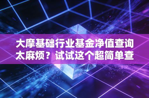 大摩基础行业基金净值查询太麻烦？试试这个超简单查询入口。