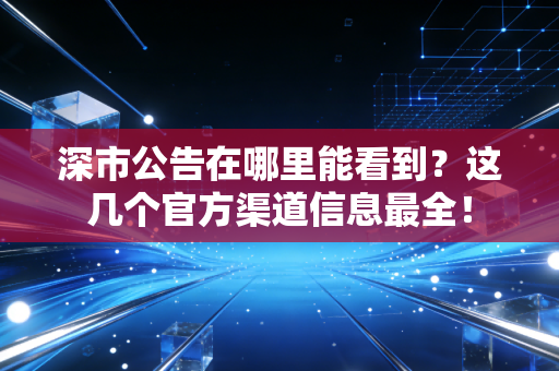 深市公告在哪里能看到?这几个官方渠道信息最全!