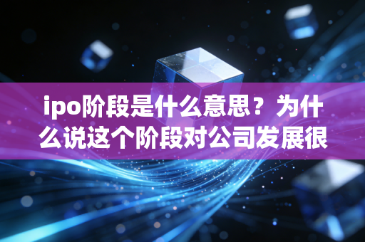 ipo阶段是什么意思？为什么说这个阶段对公司发展很重要？