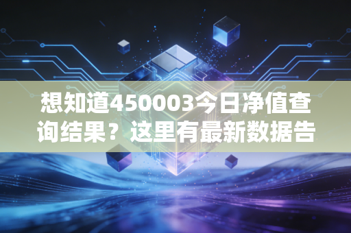 想知道450003今日净值查询结果？这里有最新数据告诉你。