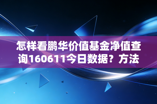 怎样看鹏华价值基金净值查询160611今日数据？方法很简单！