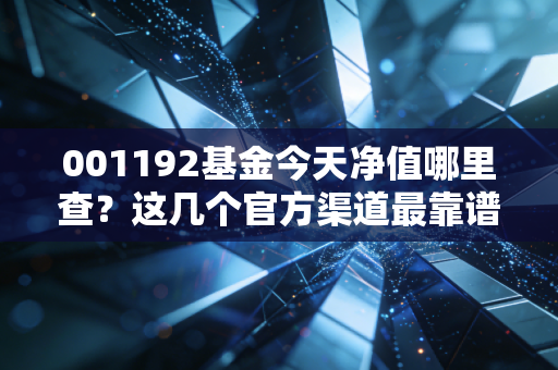 001192基金今天净值哪里查？这几个官方渠道最靠谱！