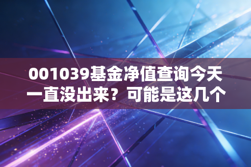 001039基金净值查询今天一直没出来？可能是这几个原因！