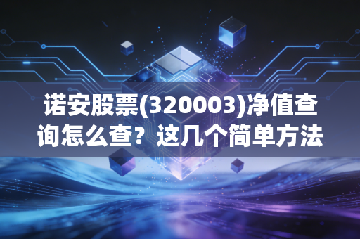 诺安股票(320003)净值查询怎么查?这几个简单方法一学就会。