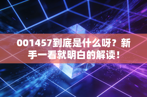 001457到底是什么呀？新手一看就明白的解读！