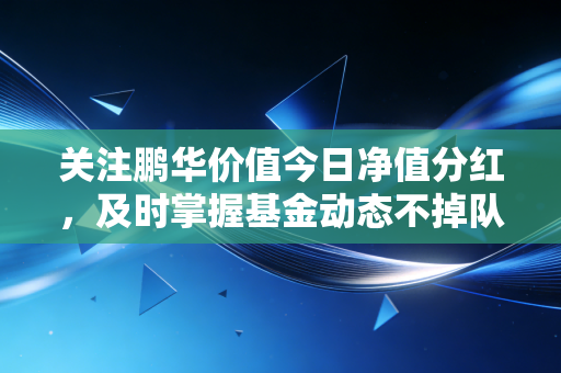 关注鹏华价值今日净值分红,及时掌握基金动态不掉队!