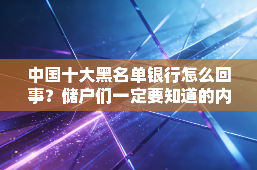中国十大黑名单银行怎么回事?储户们一定要知道的内幕!