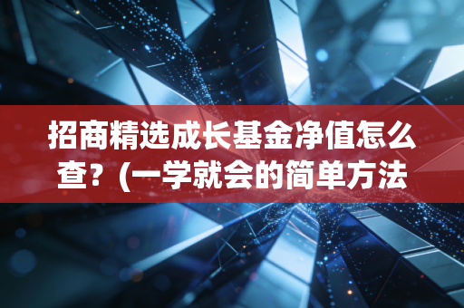 招商精选成长基金净值怎么查?(一学就会的简单方法)