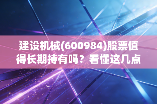 建设机械(600984)股票值得长期持有吗?看懂这几点再决定。