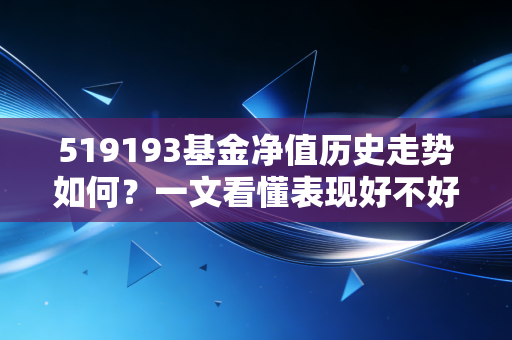519193基金净值历史走势如何？一文看懂表现好不好。