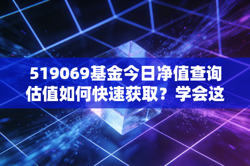 519069基金今日净值查询估值如何快速获取？学会这招就够了！