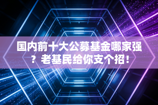 国内前十大公募基金哪家强?老基民给你支个招!