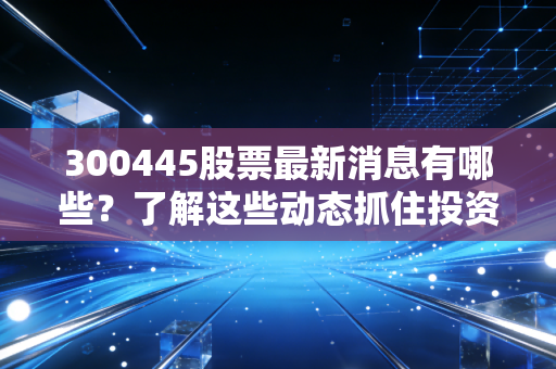 300445股票最新消息有哪些?了解这些动态抓住投资机会!