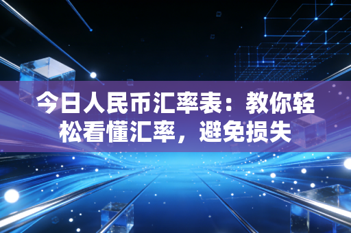 今日人民币汇率表：教你轻松看懂汇率，避免损失