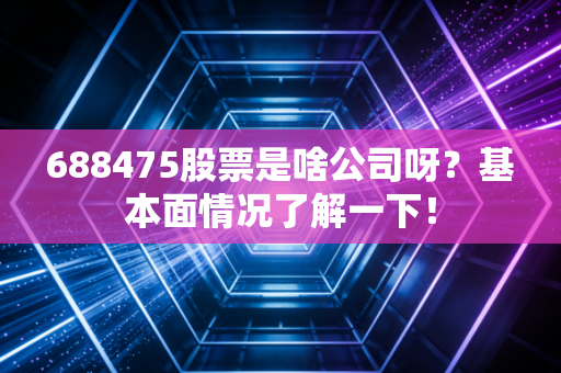 688475股票是啥公司呀?基本面情况了解一下!
