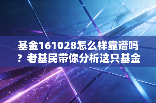 基金161028怎么样靠谱吗?老基民带你分析这只基金。