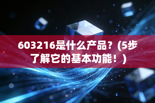 603216是什么产品？(5步了解它的基本功能！)