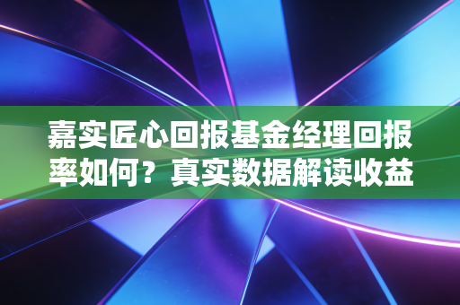 嘉实匠心回报基金经理回报率如何？真实数据解读收益表现！
