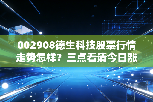 002908德生科技股票行情走势怎样？三点看清今日涨跌关键