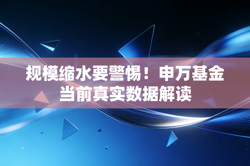 规模缩水要警惕！申万基金当前真实数据解读