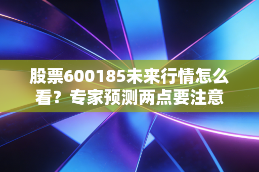 股票600185未来行情怎么看？专家预测两点要注意