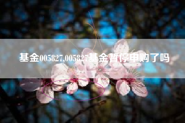 基金005827,005827基金暂停申购了吗