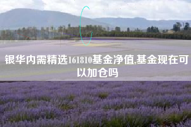 银华内需精选161810基金净值,基金现在可以加仓吗