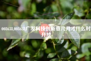 008638,008638广发科技创新要几月才什么时开放