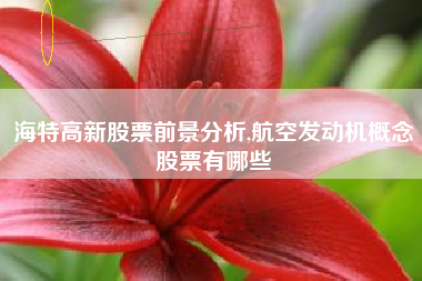 海特高新股票前景分析,航空发动机概念股票有哪些