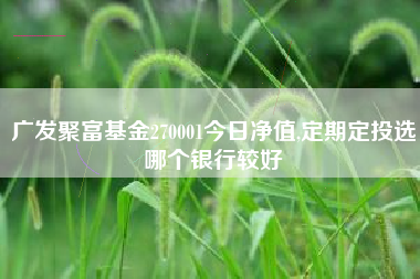 广发聚富基金270001今日净值,定期定投选哪个银行较好