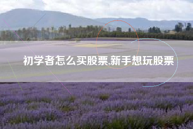初学者怎么买股票,新手想玩股票