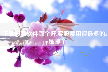 下载股票软件哪个好,买股票用得最多的app是哪个