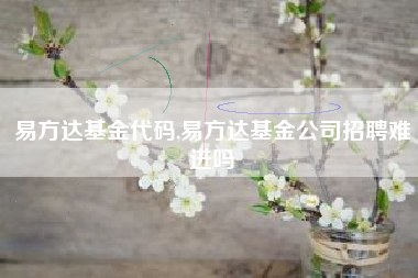 易方达基金代码,易方达基金公司招聘难进吗