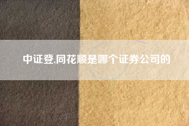 中证登,同花顺是哪个证券公司的