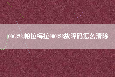 000328,帕拉梅拉000328故障码怎么清除