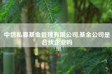 中信私募基金管理有限公司,基金公司是合伙企业吗