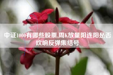 中证1000有哪些股票,周K放量阳连阳是否吹响反弹集结号