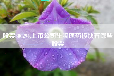 股票300294,上市公司生物医药板块有哪些股票