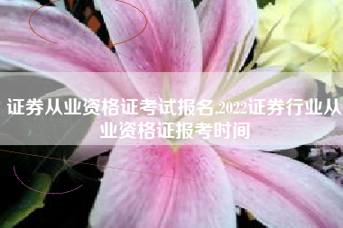 证券从业资格证考试报名,2022证券行业从业资格证报考时间
