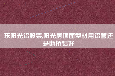 东阳光铝股票,阳光房顶面型材用铝管还是断桥铝好