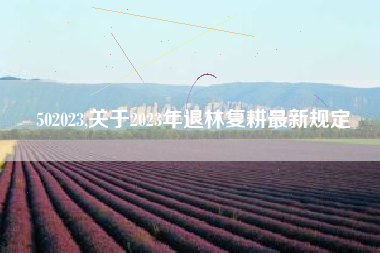 502023,关于2023年退林复耕最新规定
