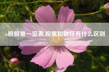 a股股票一览表,股票和财经有什么区别