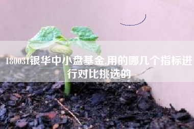 180031银华中小盘基金,用的哪几个指标进行对比挑选的